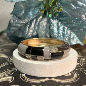 NWT Nordstrom Sequin Bracelet Brown Grey Black Gold with Rhinestones Open Clasp